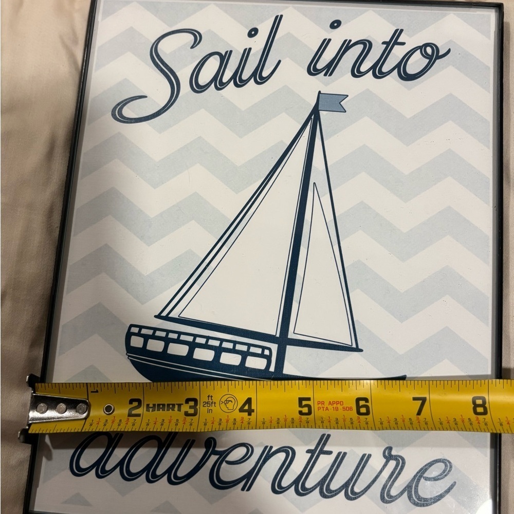 3 beautiful Nautical Wall Art Set- 8x10 picture frames- sailboat, octopus, wheel - Picture 6 of 7